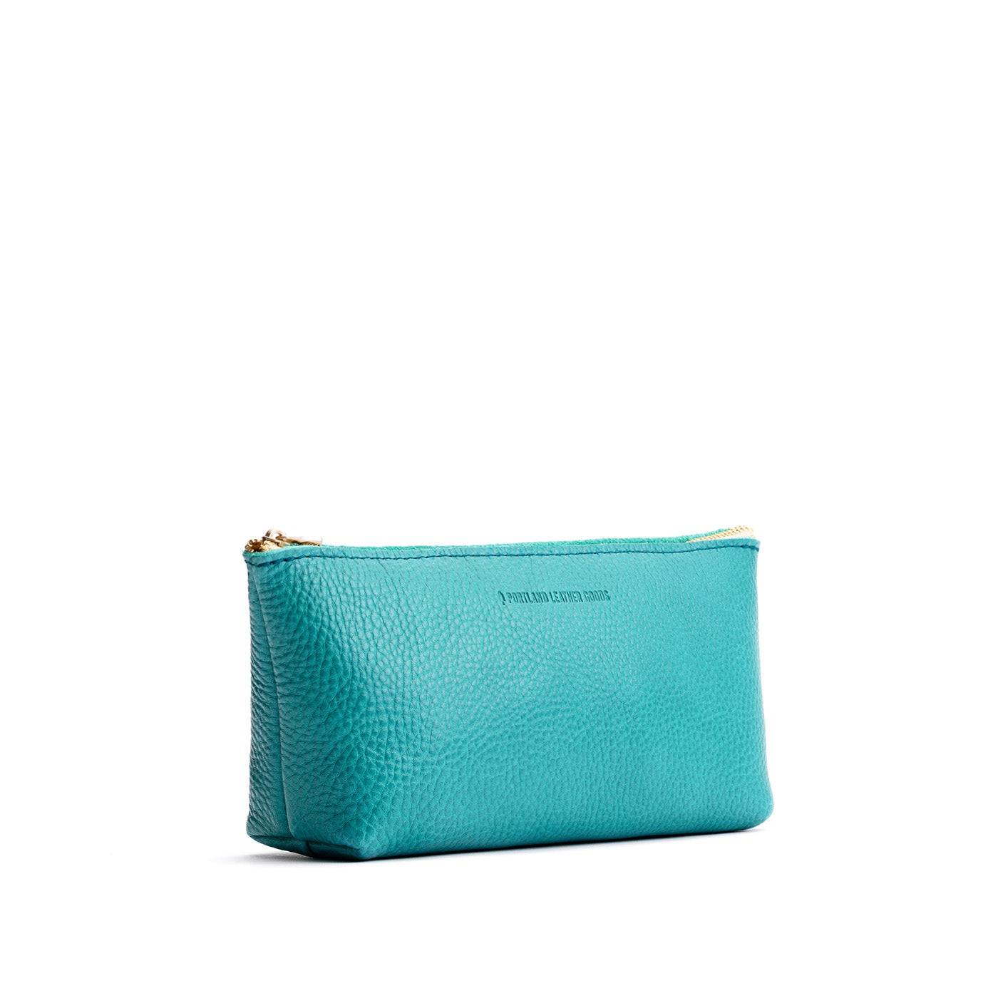 Seafoam | Leather utility bag pouch with top zipper