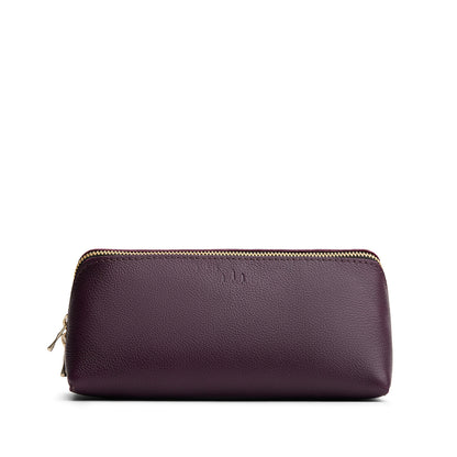 Plum | Triangular shaped pouch with extra long zipper