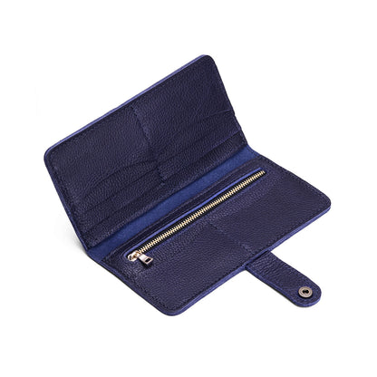 Cobalt | Leather wallet with snap closure