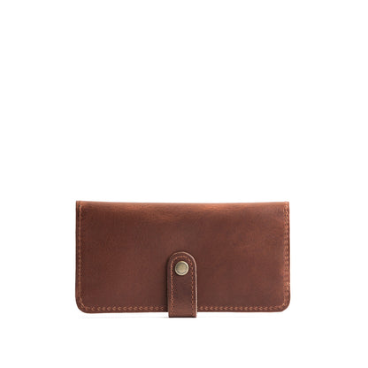 English Tan | Leather wallet with snap closed