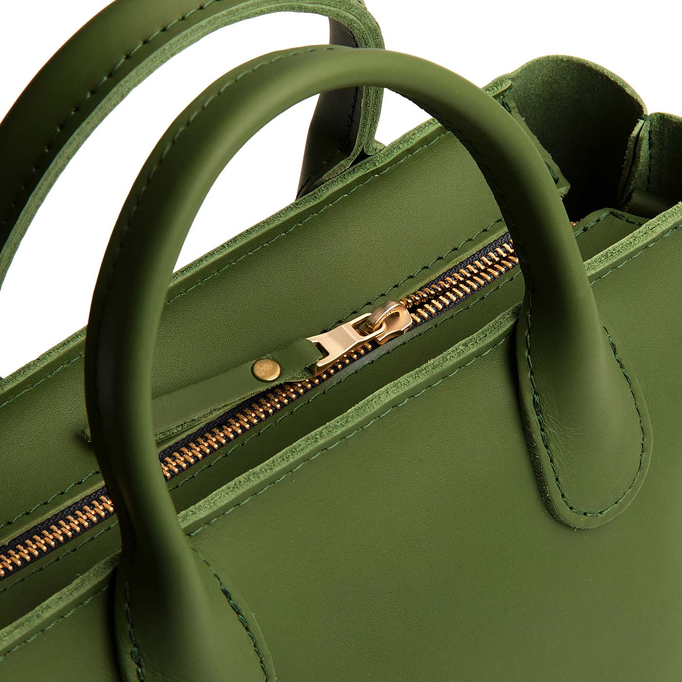 Cactus*ANY*Zipper | Petite tote purse with structured leather handles and crossbody strap